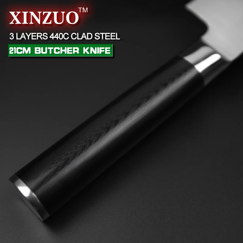 Xinzuo 8 ''Мясник Ножи 3 Слои 440C одетый кованые Сталь китайский шеф повар Кухня