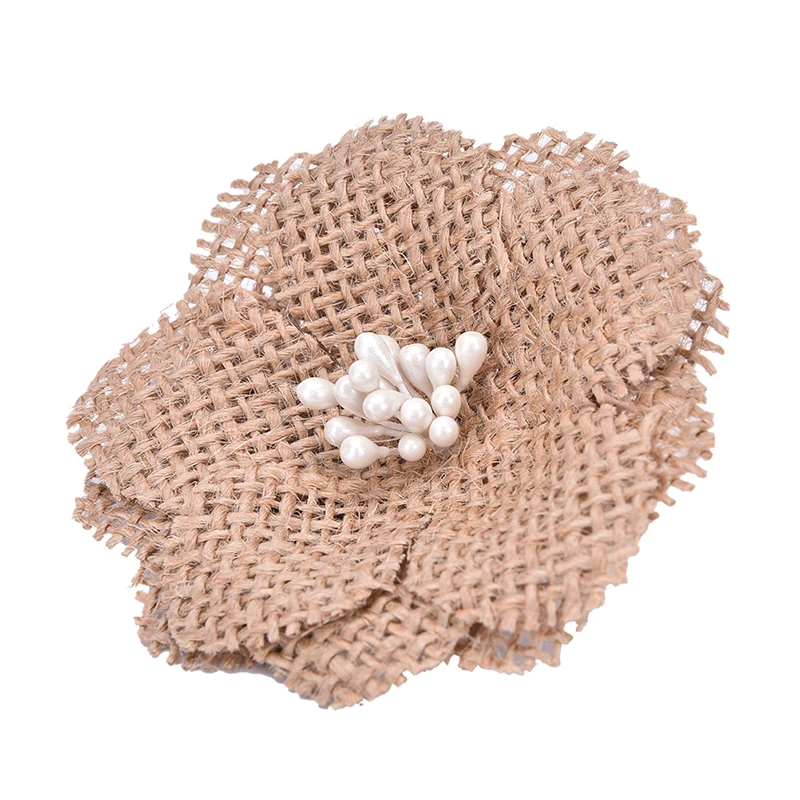 Милые мешковиные цветы Hessian деревенский Свадебный декор ручной работы вечерние