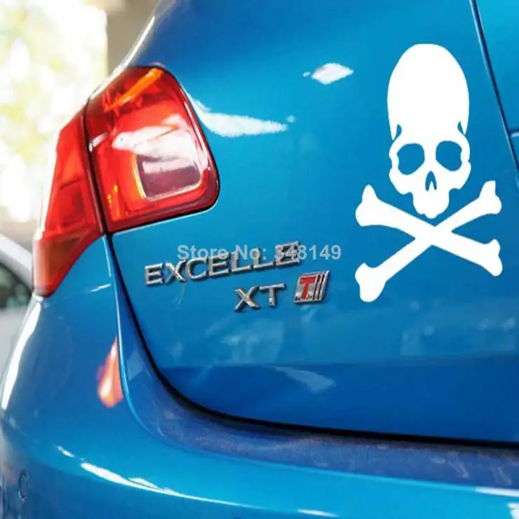 Алиавто Стайлинг Забавный Череп Светоотражающая наклейка автомобиля и Наклейка