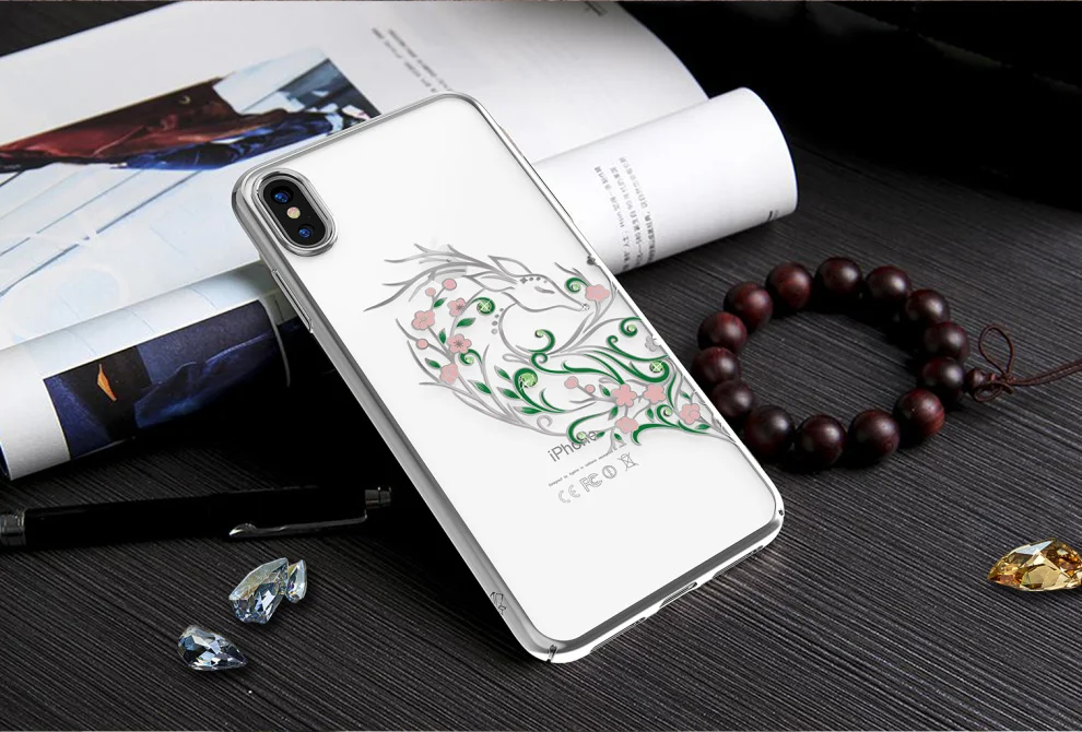 Kingxbar Алмазный чехол для iPhone X/XS MAX украшенный кристаллами SWAROVSKI Стразы чехол для iPhone XS/MAX