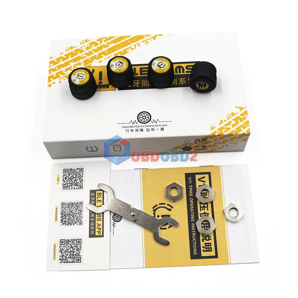 Новинка V11B система контроля давления в шинах Bluetooth TPMS тестер Android IOS подходит 4 шт.