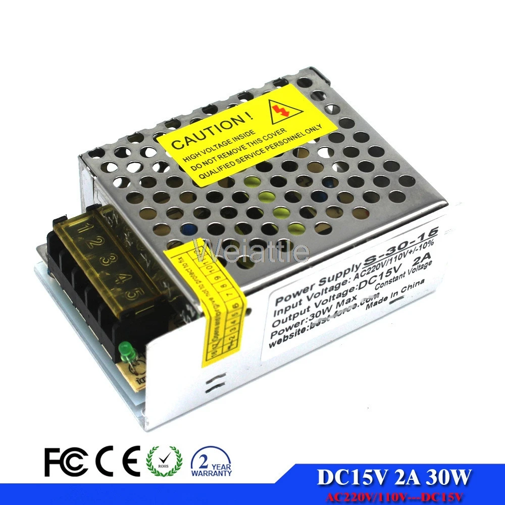 DC15V 15 Вт 30 Вт 45 Вт 60 Вт Светодиодный светильник ремень драйвер импульсный источник питания 110 В переменного тока трансформатор постоянного напряжения Мониторинг CCTV CNC