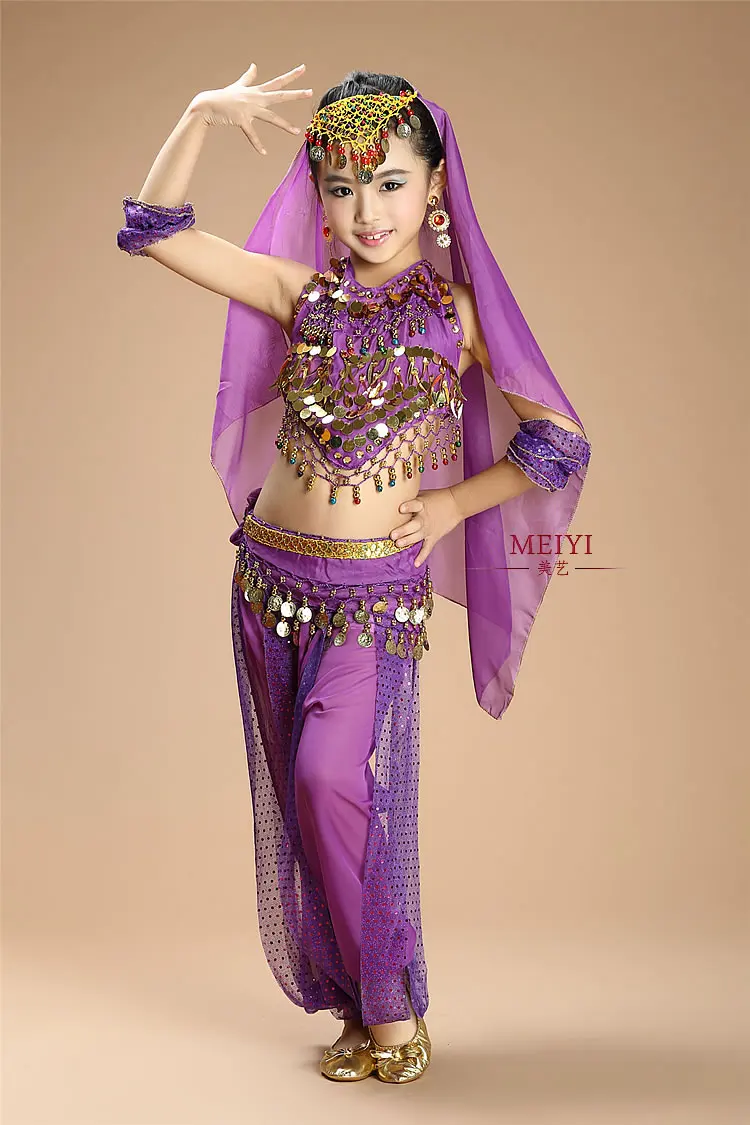 Комплект из топа и штанов для танца живота Детский костюм девочек Детское платье