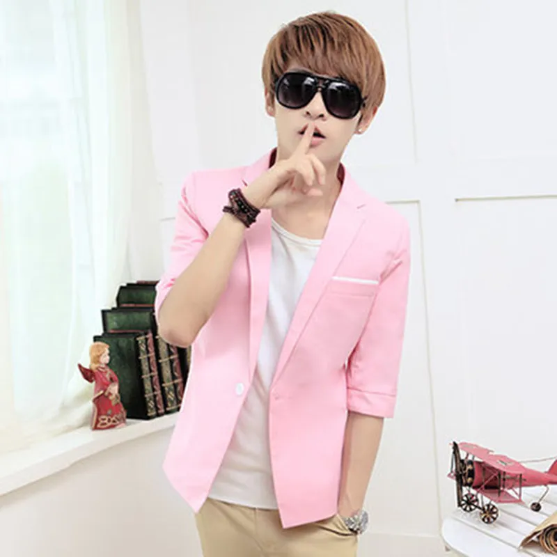 Костюм мужской летний из семи частей модный пиджак свободного покроя корейский