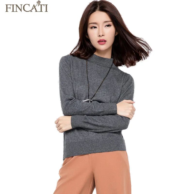 Women Autumn Winter Half Turtleneck Cashmere Blend Knitted Pullover Multi Colors Knitwear Thin Sweaters All-Match Jersey | Женская