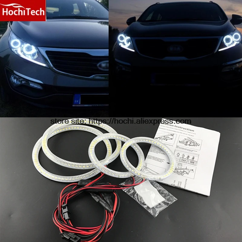 HochiTech ультра яркий SMD белый светодиодный ангельские глазки 2011 лм 12 В гало кольцо