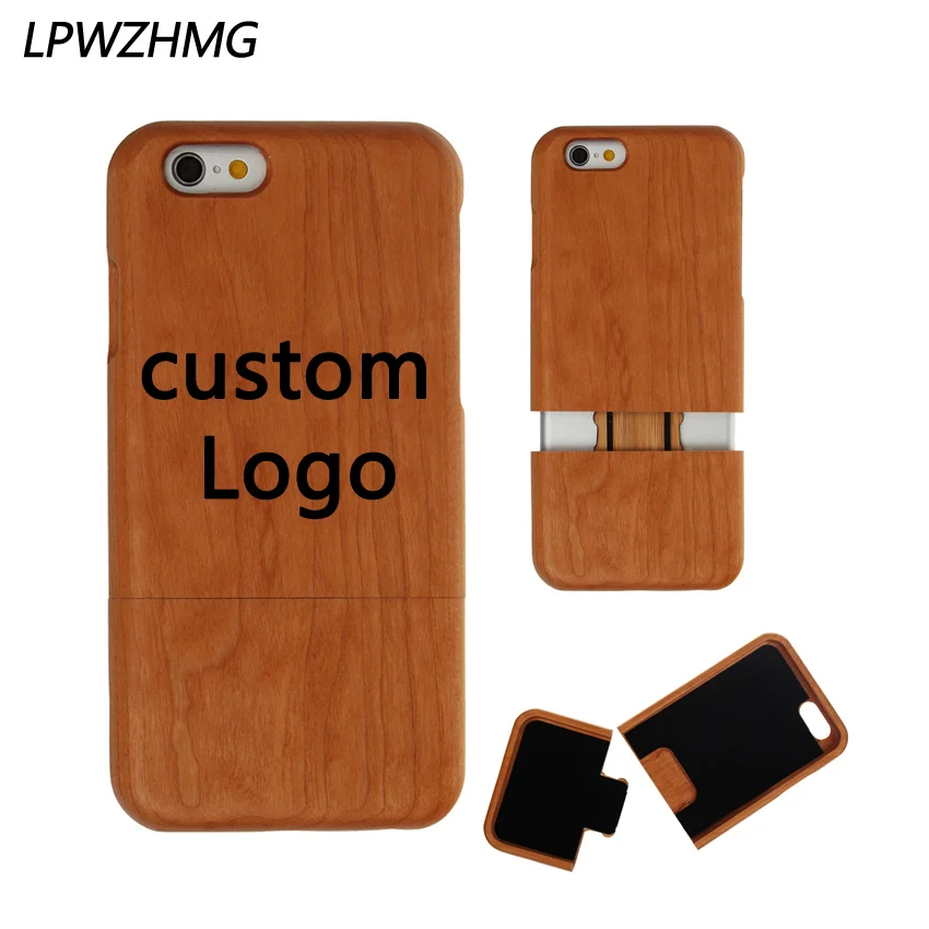 50pcs Free Custom LOGO Natural Wooden Case Cover For iPhone 5 5S 6 6s Plus Phone Can Company Protection Shell |
