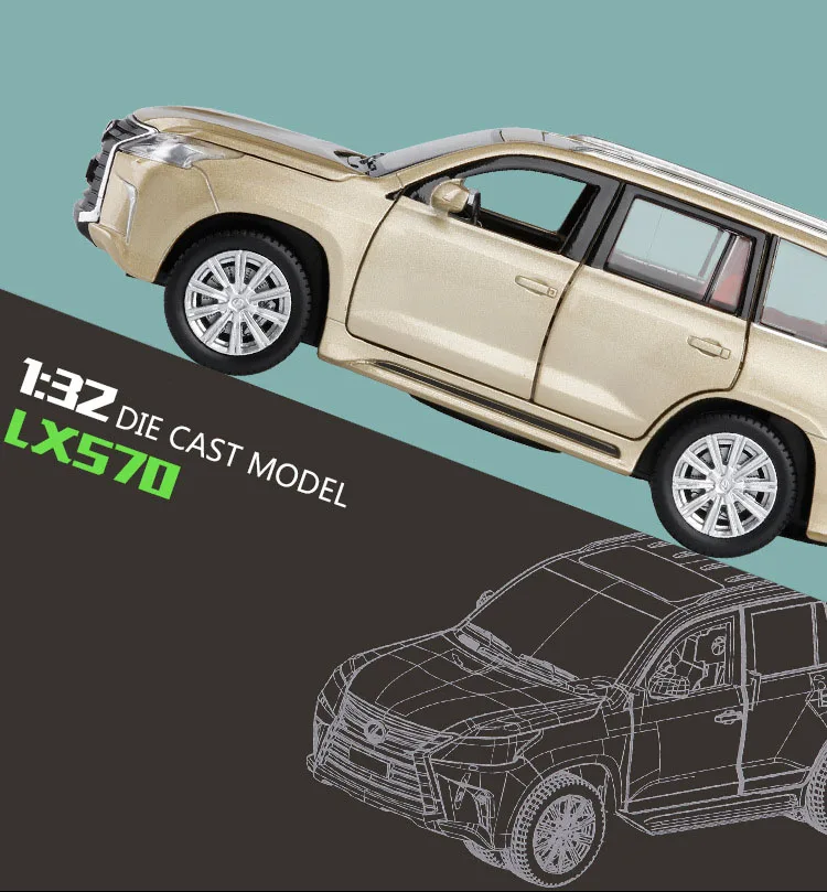 Игрушечная модель автомобиля из сплава 1/32 LEXUS LX570/NX200t, детские игрушки с оттягивающимся механизмом, оригинальная коллекция, подарок для внедорожника
