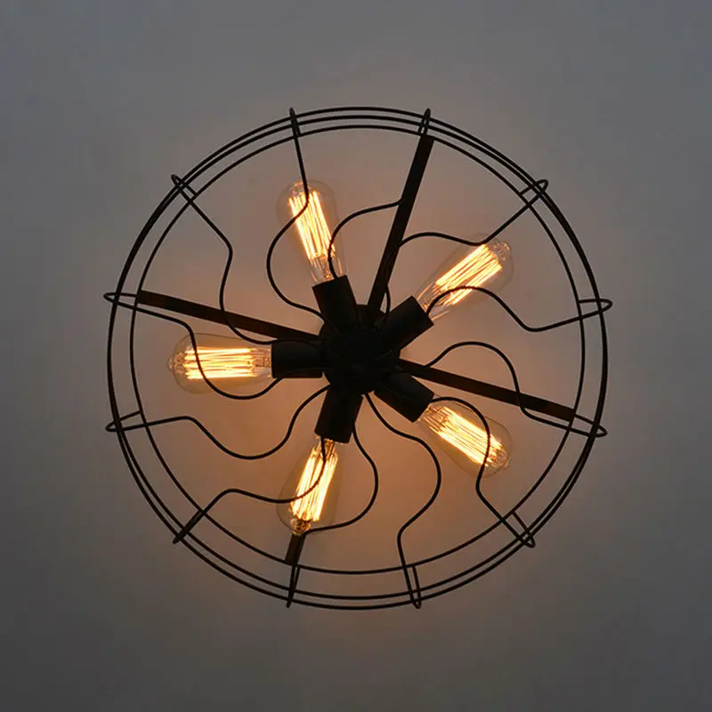 Винтажный потолочный светильник в стиле ретро с промышленным вентилятором