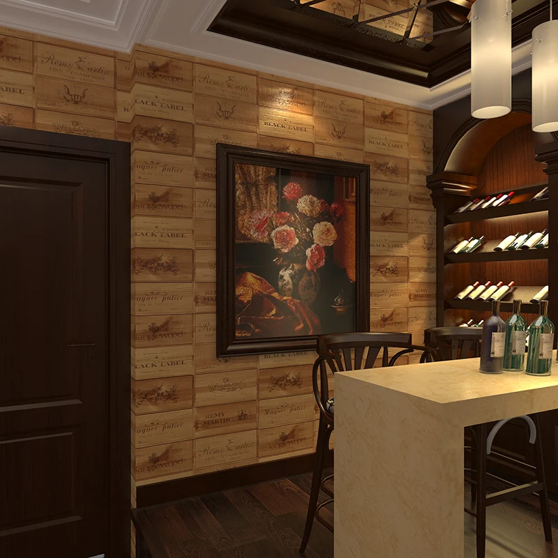 3d деревянные винтажные обои в рулонах винная коробка клетчатые этикетки для бара