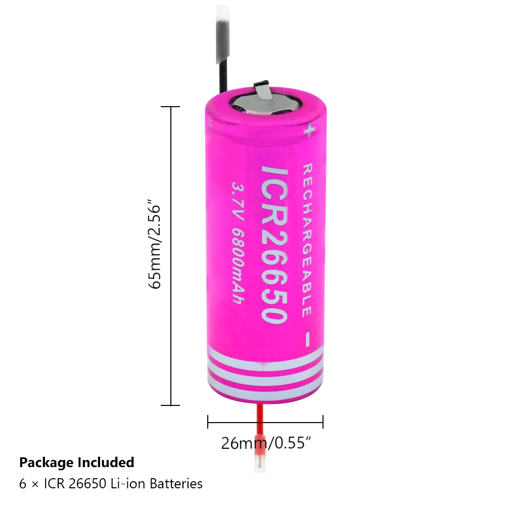 Высокая дренажная 6/8/10 шт 3 7 v 6800mah литий ионная батарея 20a 26650 литиевая