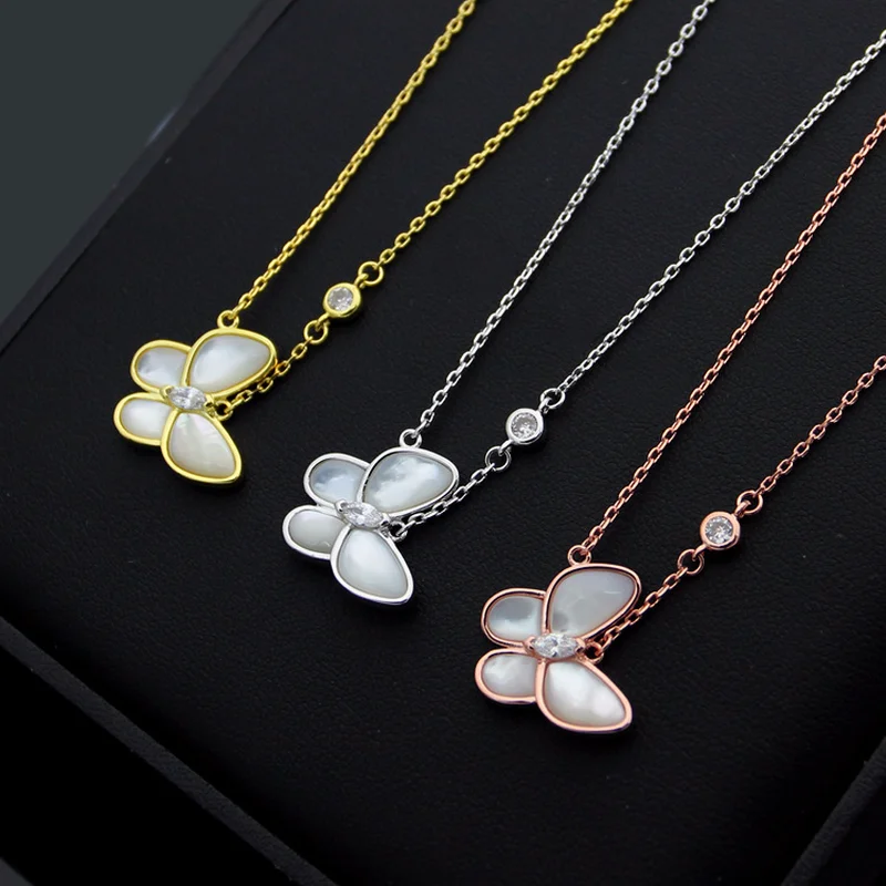 

Hot Sale White Shell Butterfly Women Necklace