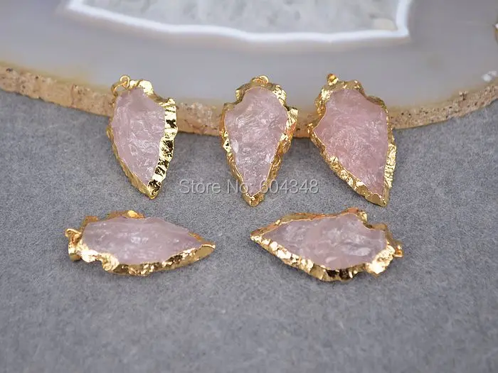 5 шт. подвеска в виде Розы с золотым гальваническим покрытием из драгоценного