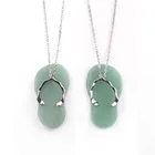 Зеленый авантюрин кварца камень ожерелье с обувью натуральный Опалит тигровый глаз хрустальные ожерелья Подвески ювелирные изделия