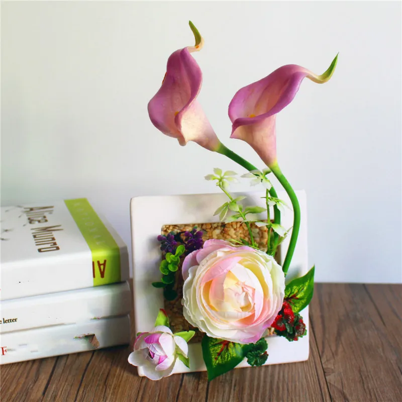 3D креативная Metope Rose Calla Lily растения суккуленты имитация дерева фоторамка