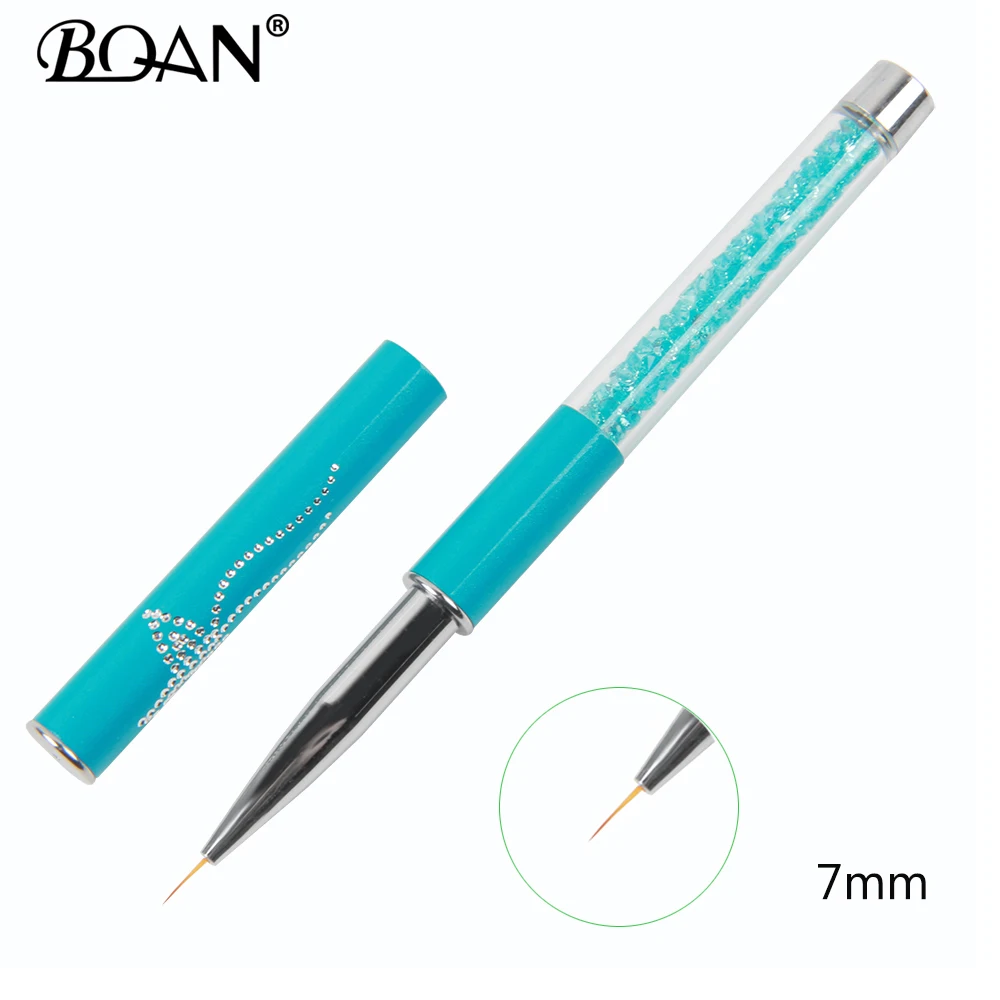 BQAN 1 шт. с украшением в виде кристаллов Ручка Nail Art кисти для рисования картины резьба ручка инструменты для дизайна маникюра 5/7 мм акриловые лайнера УФ-гель
