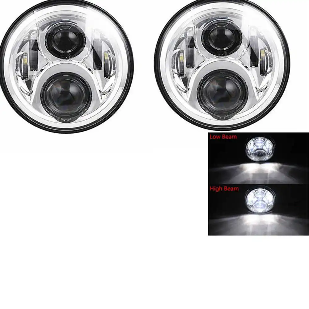 50W Headlight chrome Для Nissan Patrol Y60 Hummer H1& H2 Lada 4X4 7 дюймов светодиодный фонарь DRL для Jeep Wrangler TJ JK LJ CJ 7 дюймов для Land Rover Defender - Цвет: 50W Headlight chrome