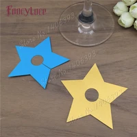 60pcslot laser cut gold star wine glass card table name place escort cup card kids birthday party wedding decorations for home