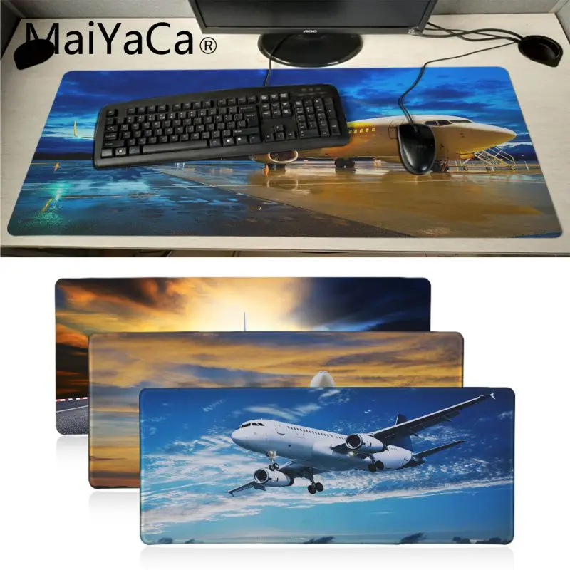 Игровой коврик для мыши Maiyaca с самолетом под голубым небом игровой большой