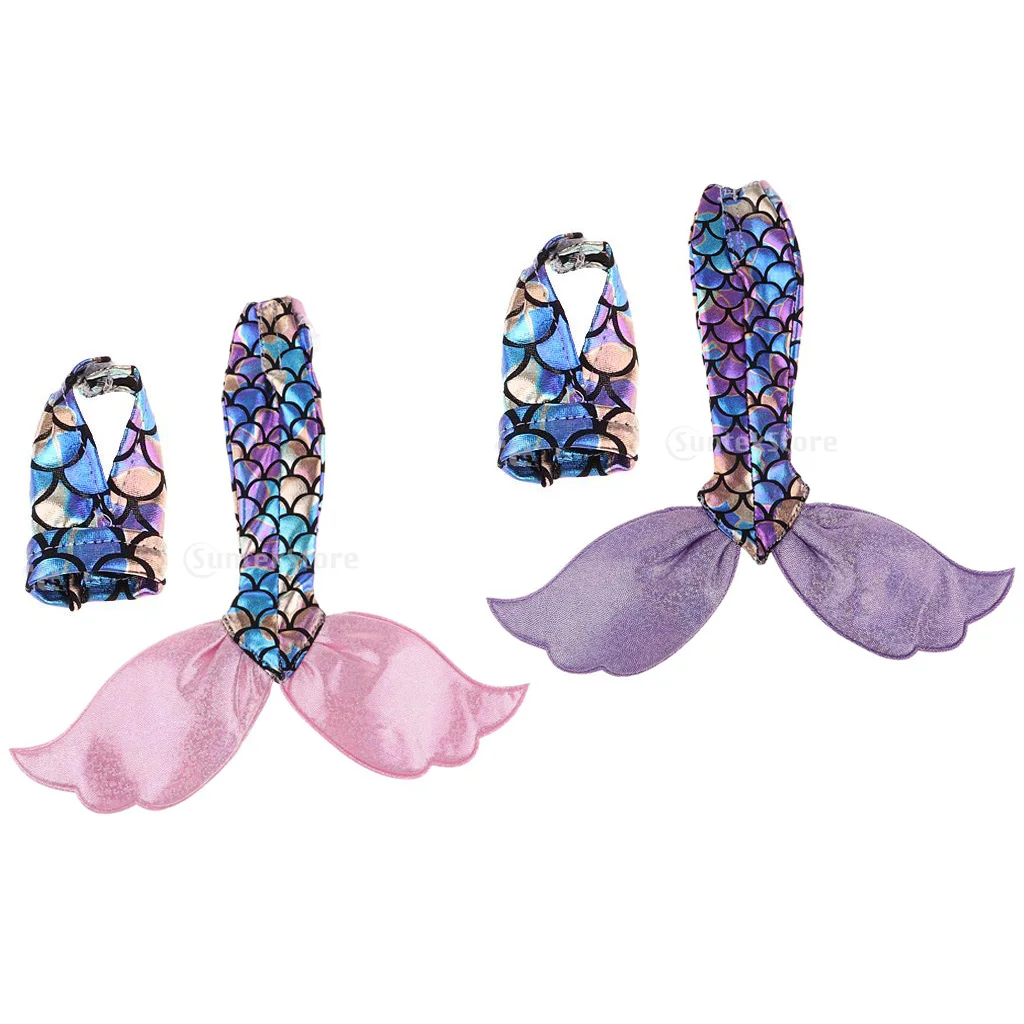2 шт. Модная Кукла Одежда хвост русалки платье и V воротник Холтер Топ вечерние