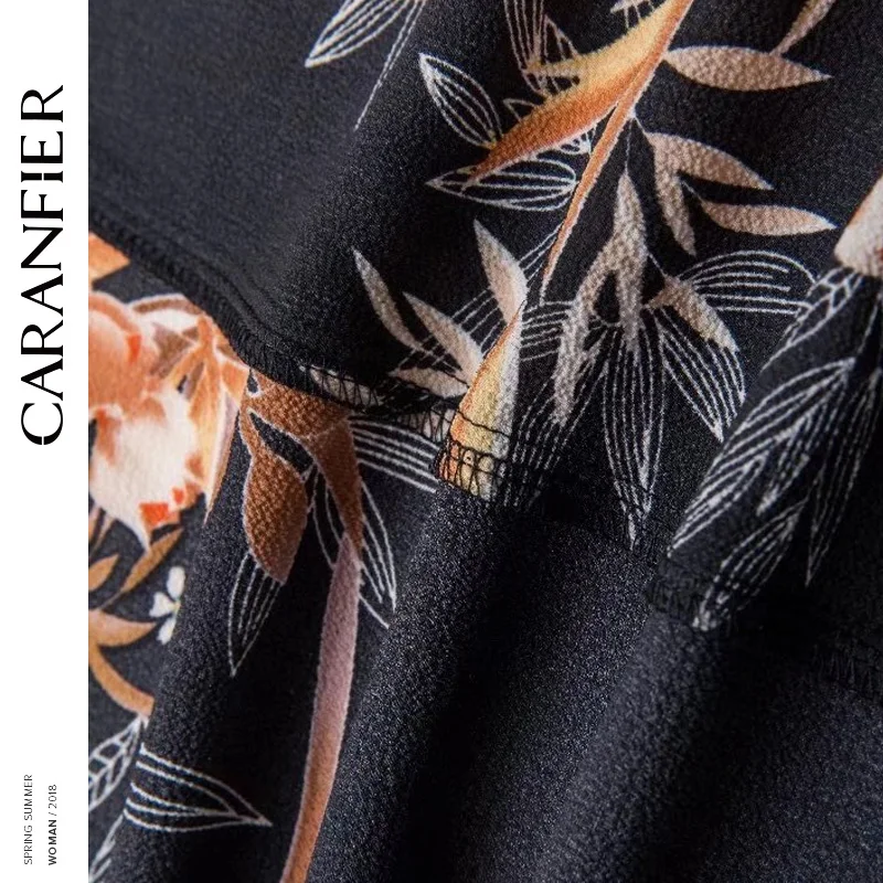 CARANFIER 2018 летнее платье Сексуальная Для женщин пляжное нерегулярные отворотом