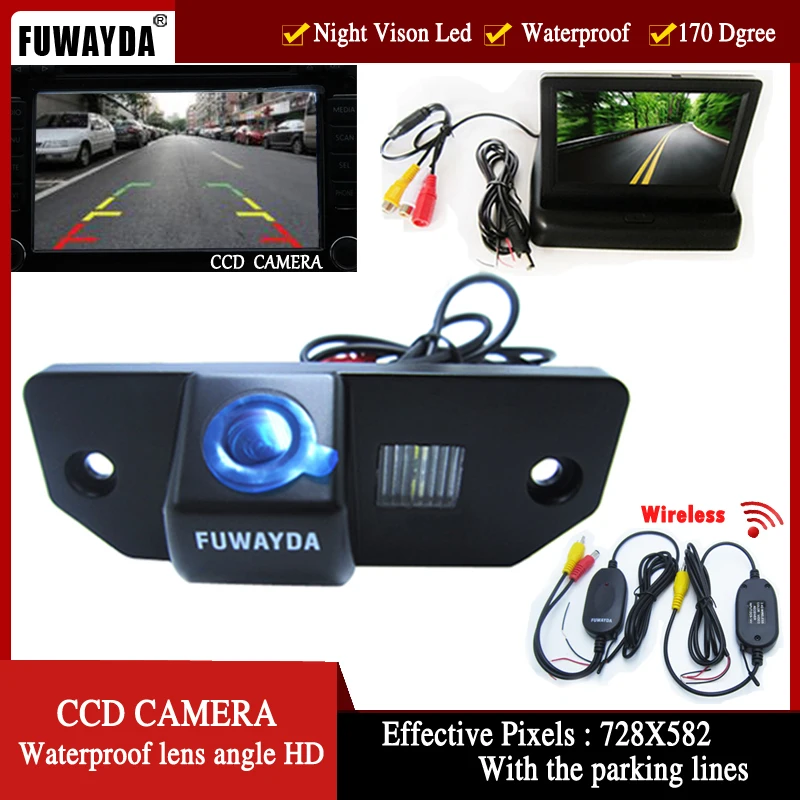 FUWAYDA Беспроводная цветная CCD Автомобильная камера заднего вида для FORD FOCUS SEDAN (3