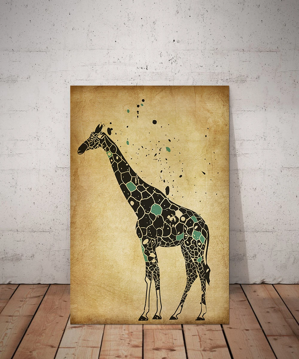 Визуальный художественный Декор Жираф принт Африканские животные гранж