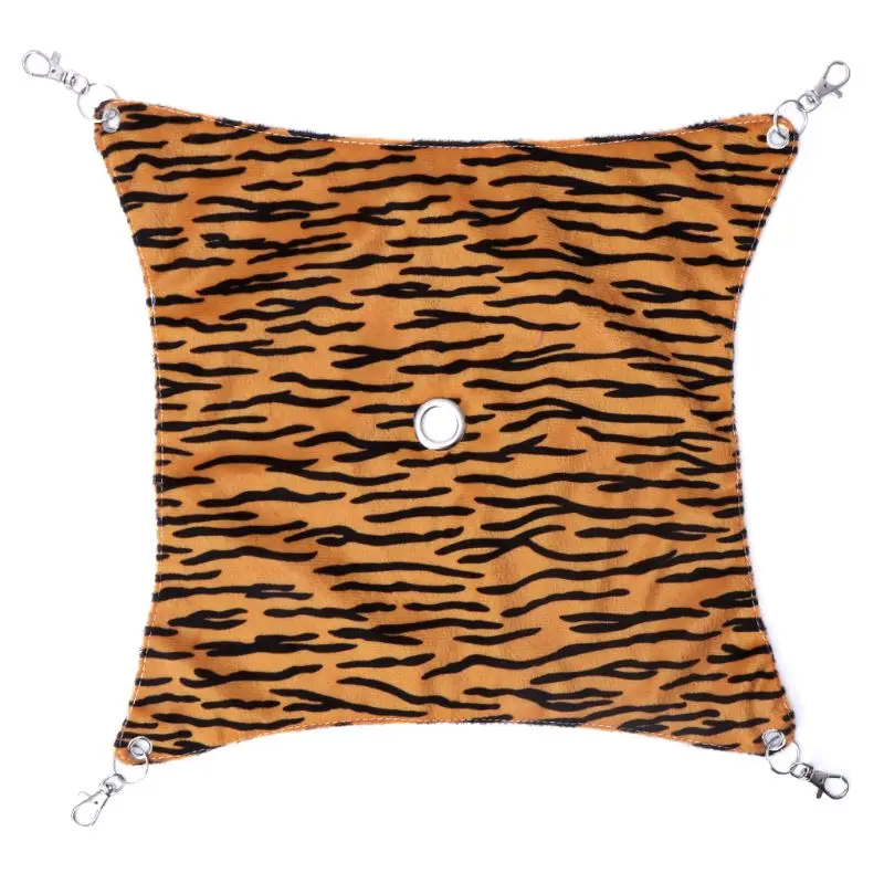 Tiger Stripe-L Подвесная койка для животных мягкие удобные флисовые маленькие животные белка хомяк спальная кровать качели игрушки играть отверстие подвесное украшение для клетки - Цвет: Tiger Stripe-L