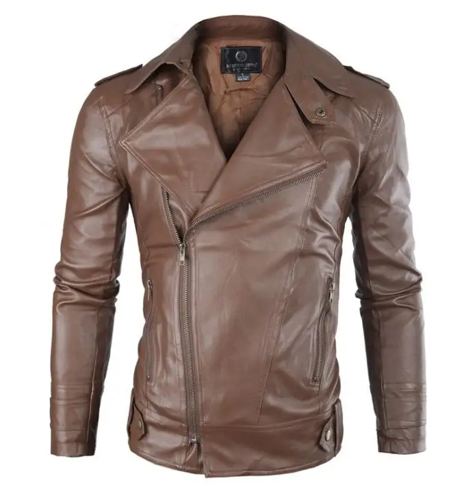 Индивидуализированная мужская кожаная куртка мотоциклетное пальто мужские