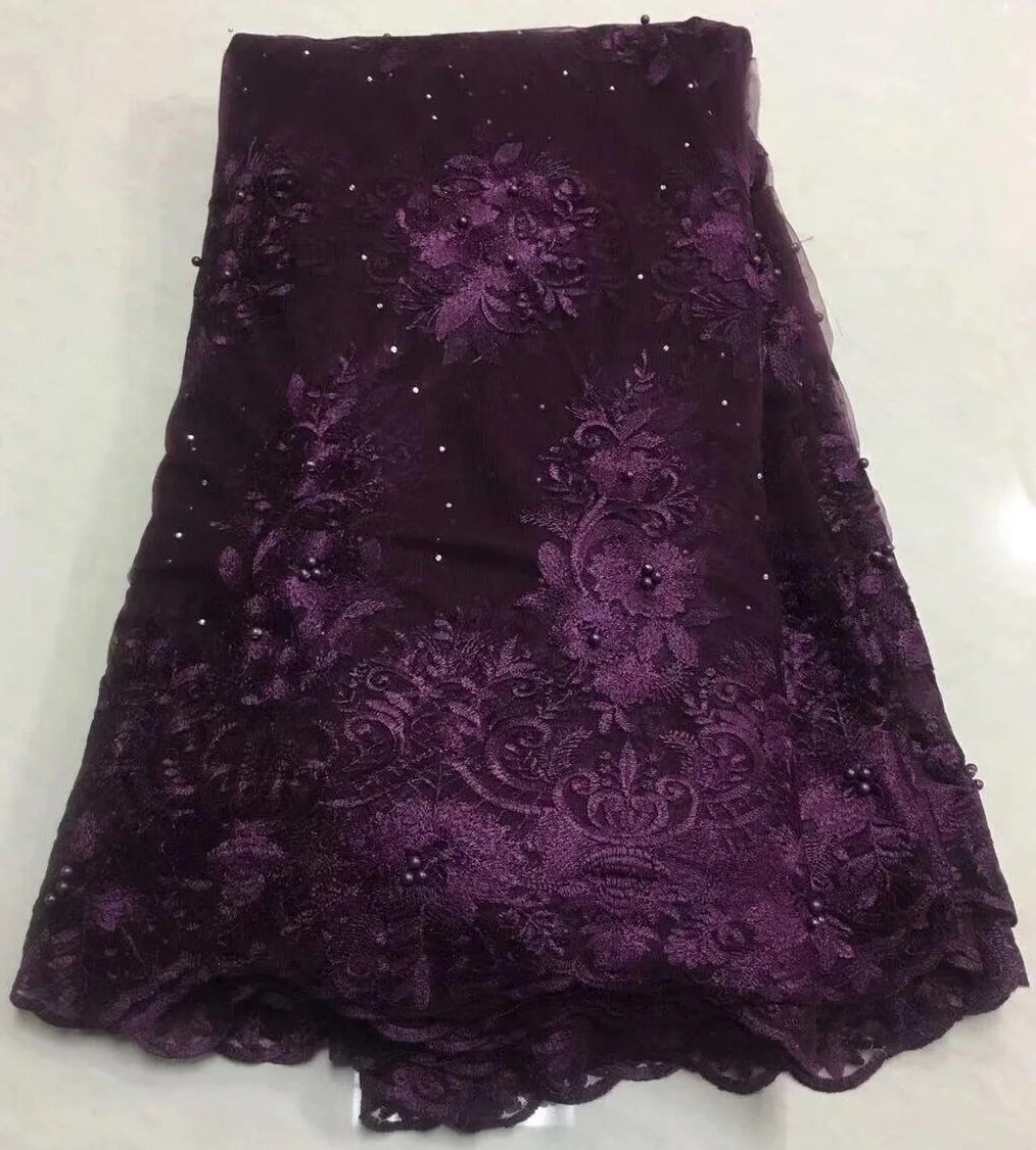 Горячая Распродажа 2019 синяя вышитая африканская кружевная ткань высокое