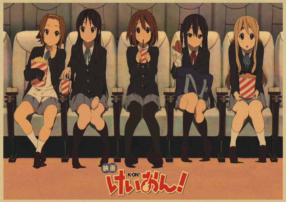 K-ON плакат из крафт-бумаги стикер стены японского аниме плакат из крафт-бумаги s домашний декор комнаты крафт-бумаги наклейки на стену