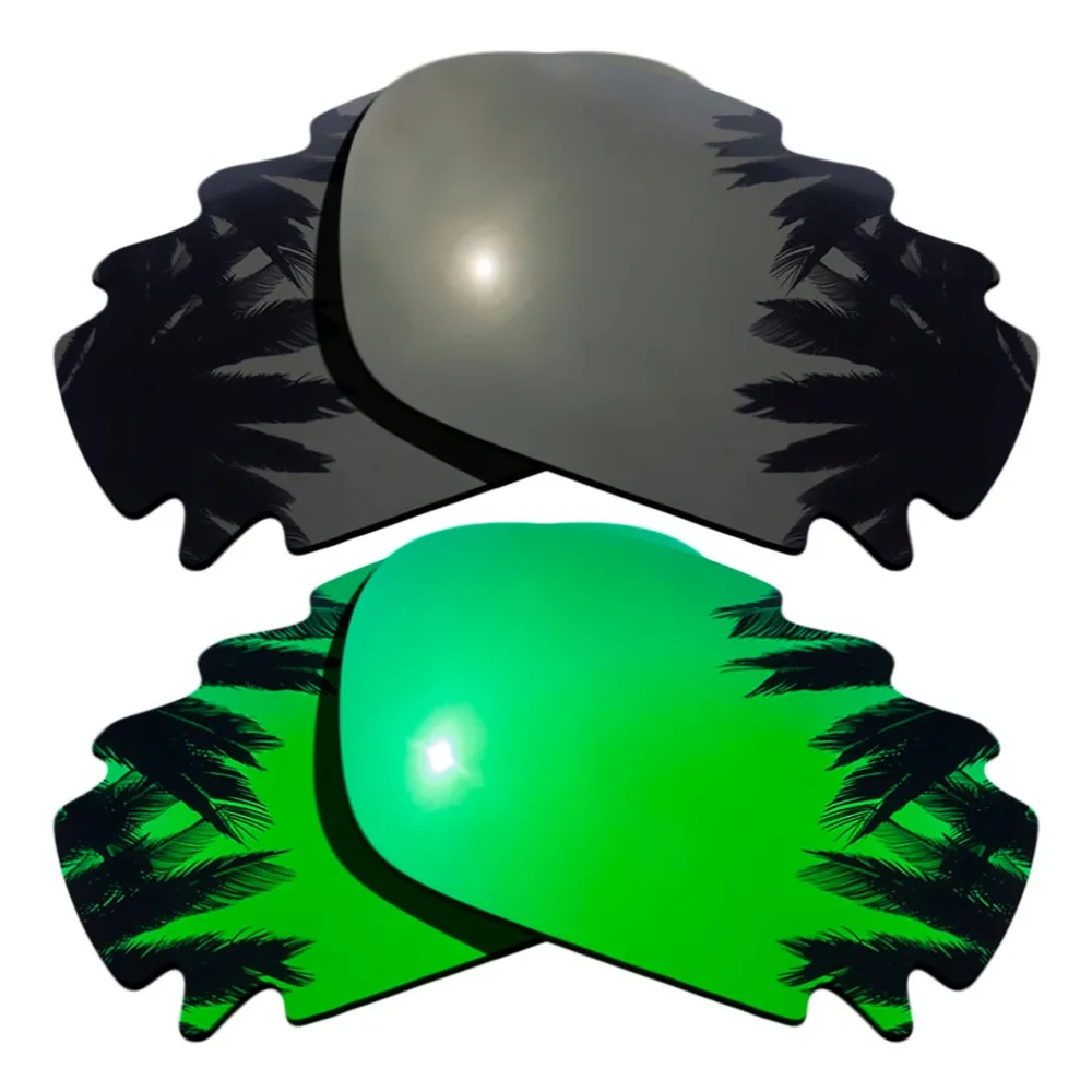 (Черное + зеленое зеркальное покрытие) 2 пары поляризованных сменных линз для