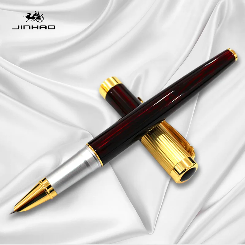 Jinhao 9009 темно красная и Золотая Роскошная Алмазная искусственная авторучка