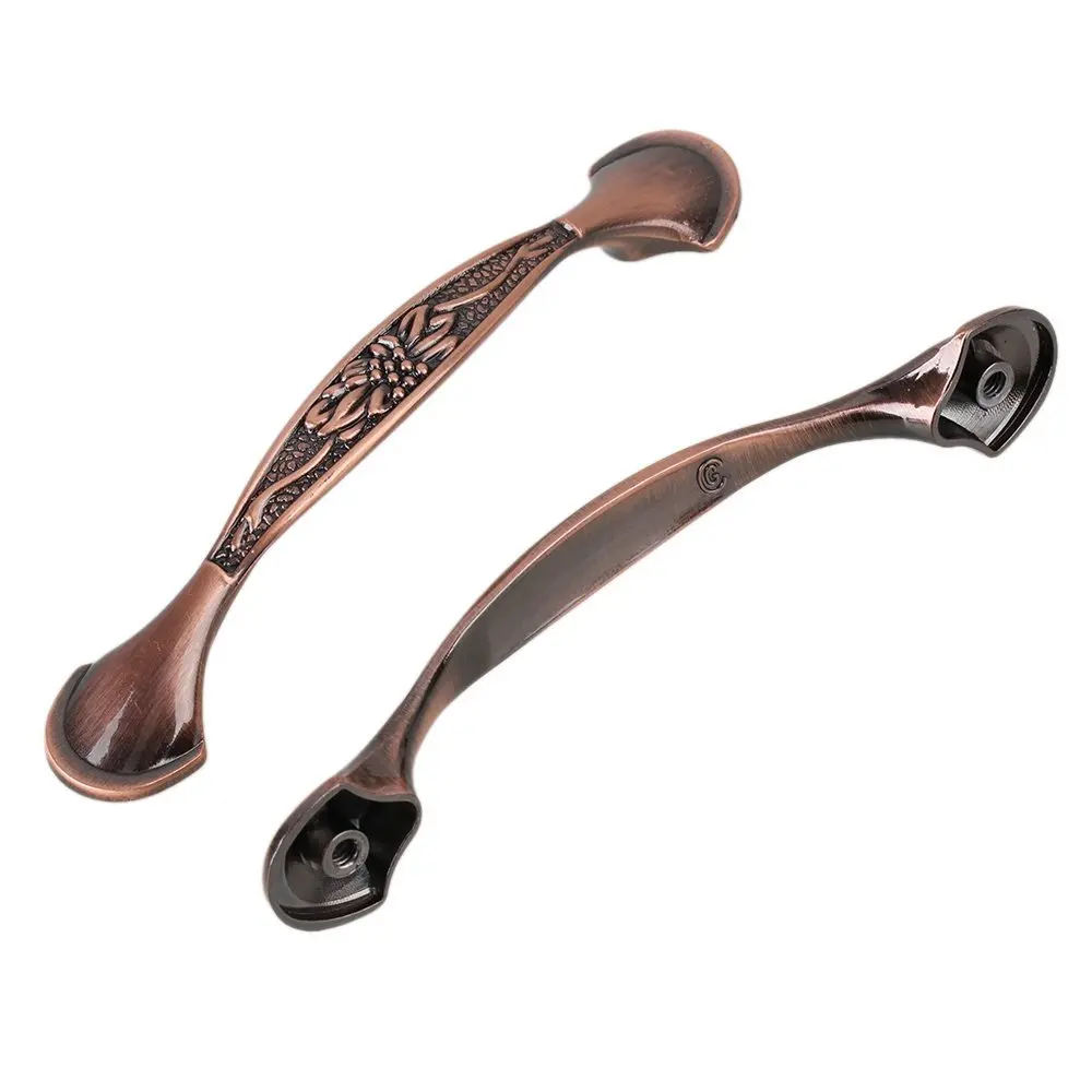 Красная бронза 96 мм антикварный Ретро кухонный шкаф мебель Ручка Бар Тянет