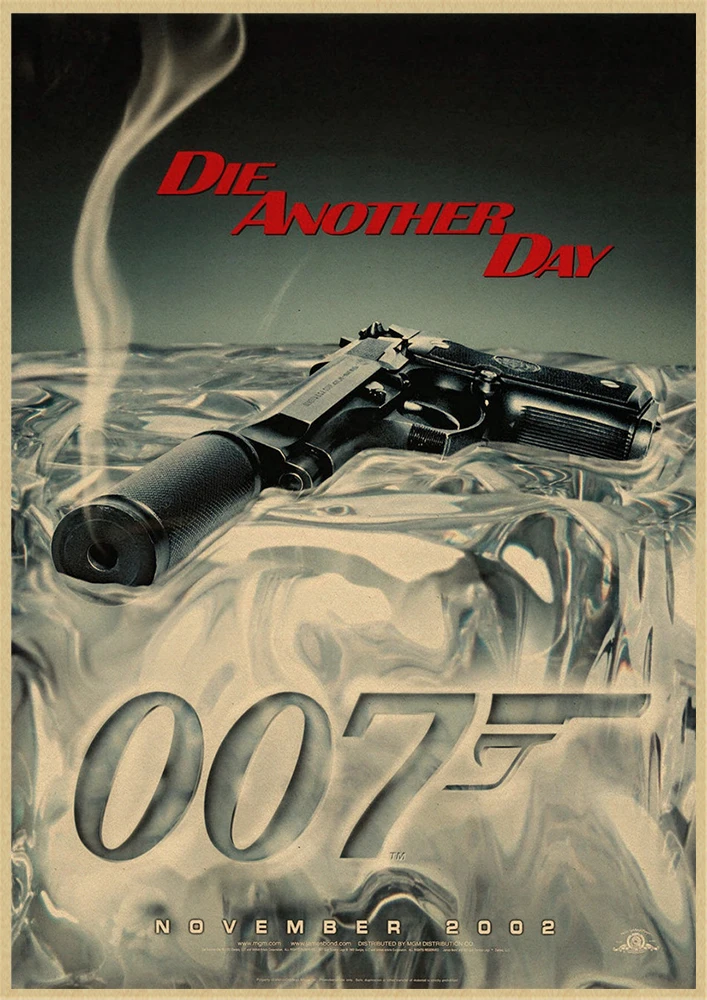 007 Джеймс Бонд агенте Коннери Майкл Крейг классический экшн-фильм крафт-бумага Бар плакат ретро плакат декоративной живописи - Цвет: Светло-зеленый