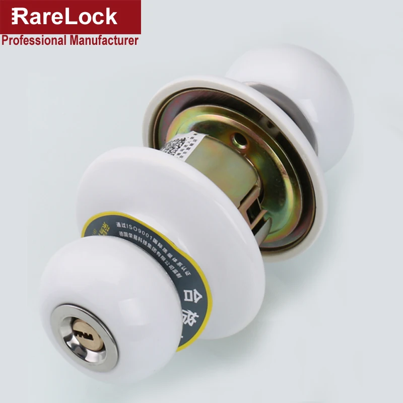 Белый керамический Сферический замок MMS417 для межкомнатной двери с ключами и