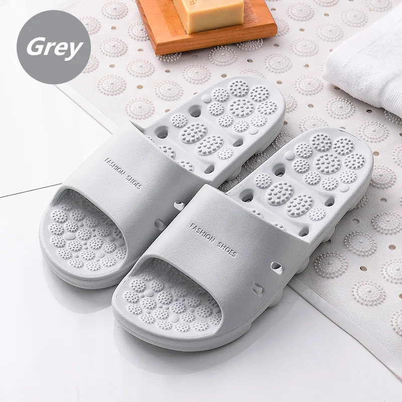 Grey Lizeruee/массажные тапочки; женские летние Нескользящие домашние Тапочки для ванной; Мужская коллекция года; пляжные шлепанцы унисекс для влюбленных; CS595 - Цвет: Grey