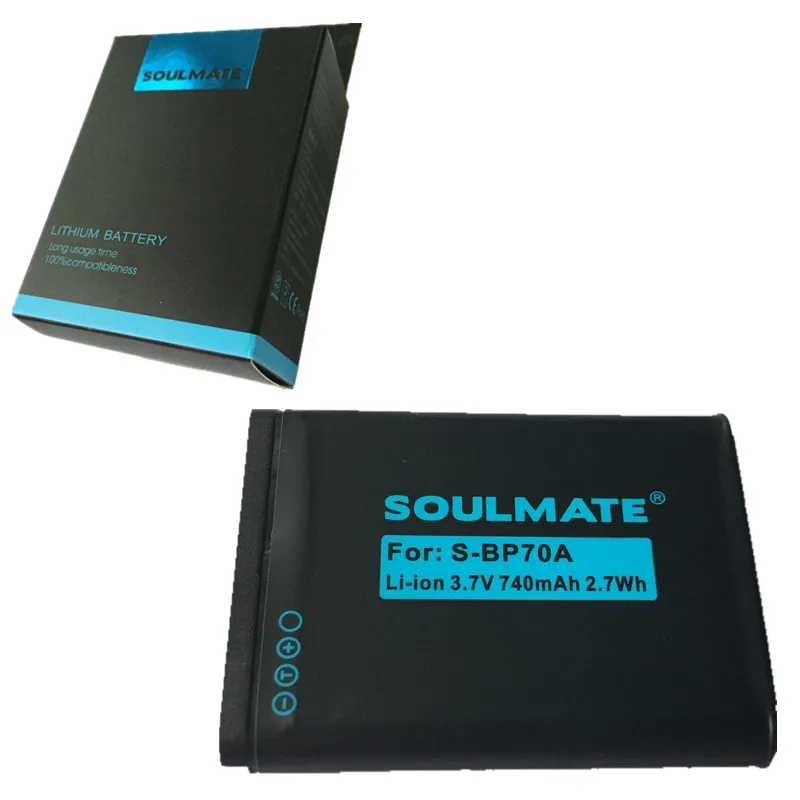 SOULMATE BP-70A литиевые батареи комплект BP 70A BP70A батарея для цифровой камеры Samsung PL80 ES70