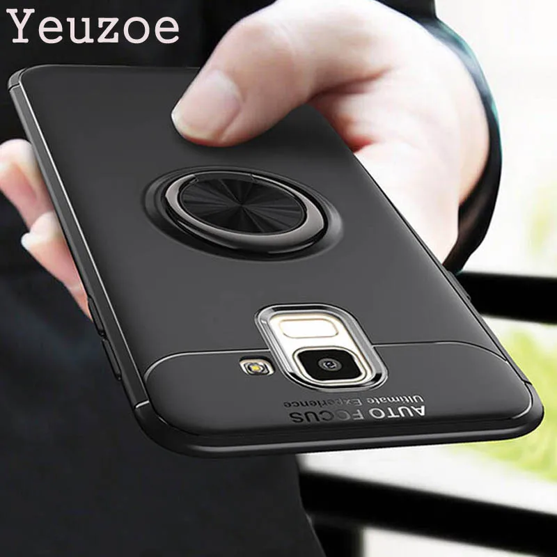 Yeuzoe Fashion Phone Cover For Samsung Galaxy J4 2018 J6 J8 case Metal Ring bracket silicone Tpu shockproof fundas |