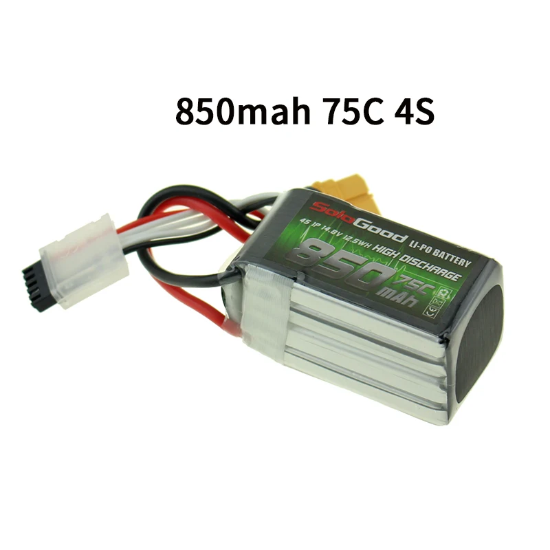 850mah 75C 4S Sologood Lipo Батарея 2S 3S 4S 7,4 V 11,1 V 14,8 V 550 мА/ч, 850 мА/ч, 75C Перезаряжаемые с XT30 XT60H XT60 разъем для гоночного дрона игрушки - Цвет: 850mah 75C 4S