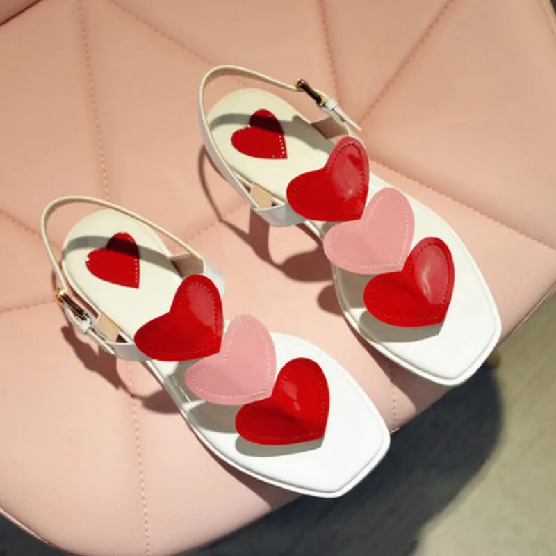 Европа размер 33 40 женщин из натуральной кожи плоские сандалии 2017 красный розовое