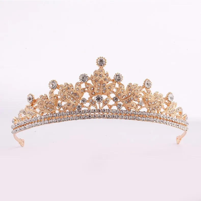 Корона в стиле барокко головная повязка с золотыми листьями украшения для волос