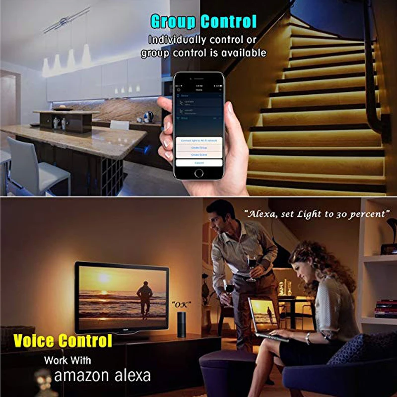 Беспроводной светодиодный смарт контроллер Wi Fi Alexa Google Home IFTTT совместим с Android iOS GRB