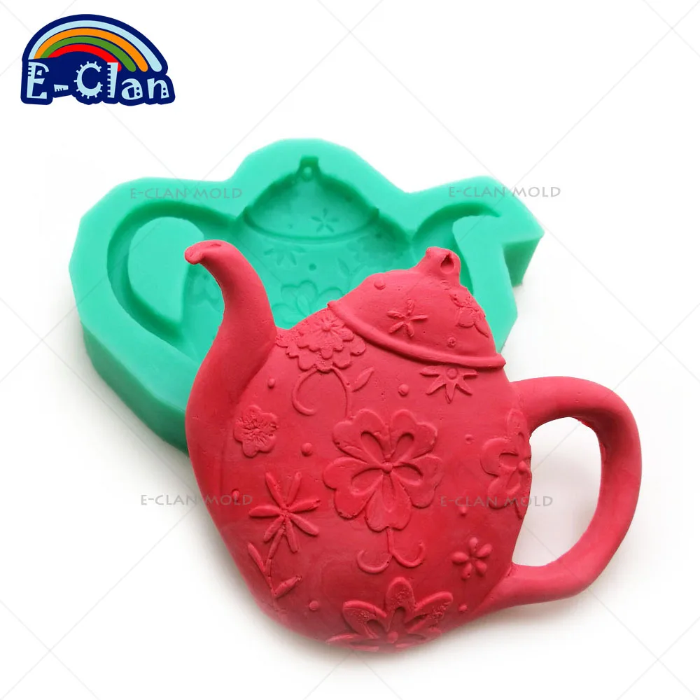 Новый DIY чайник силиконовые формы для помадки на Торт Желе Десерт форма