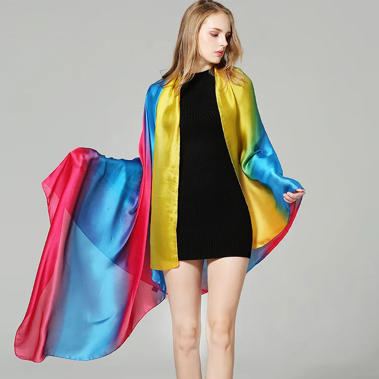 DANKEYISI градиентный цветной женский шарф платок женская брендовая бандана женские