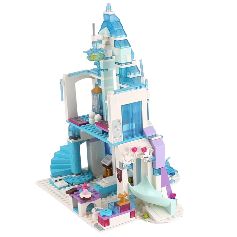 25002 Игрушки для девочек, модели, строительные наборы, совместимые с 41148, волшебный ледяной замок Эльзы, 3D кирпичи, игрушки для детей, подарки