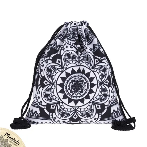 Кто заботится о мандале Омбре цветок женщины Drawstring сумки бренд 3d рюкзаки с картинками розовый Mochila Feminina девушки путешествия школьная сумка - Цвет: bpa44547