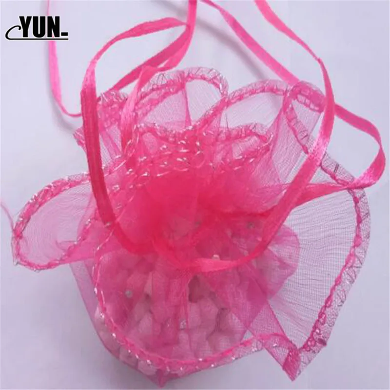 100 шт упаковочные мешки из органзы Drawable круглые мешок для упаковки ювелирных