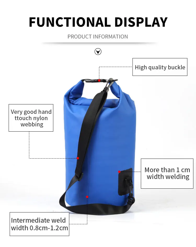 Sepiolite открытый 20L водонепроницаемый плавательный мешок кемпинг для хранения при сплаве сухой мешок с регулируемым крючок для ремней