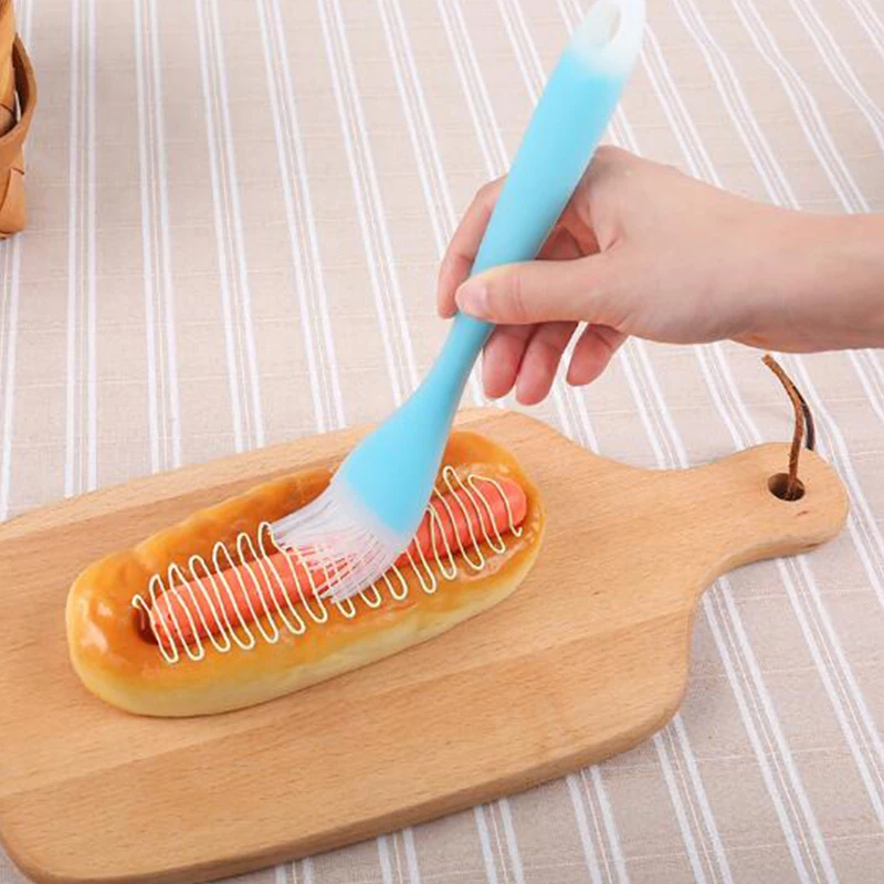 

50pcs/lot food grade silicone cooking and baking brush flexible pastry oil basting brush